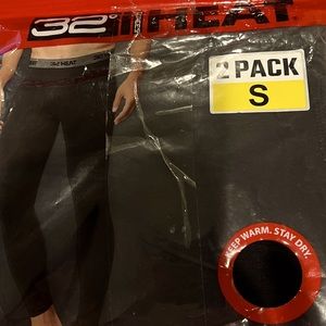 Men's 32 Degrees Heat Stretch Quick-Dry Base Layer Pant W/Working Fly-2 Pack